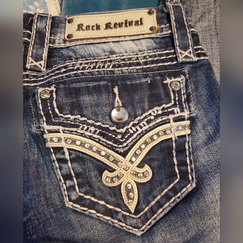 Rock Revival ELLIE bootcut Blue Women's Jeans 26 X 32